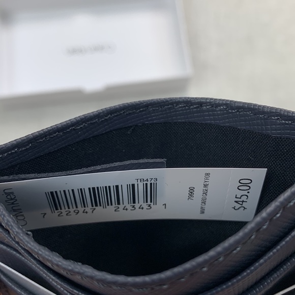 Calvin Klein Men S Card Case Navy O/S - Picture 7 of 7